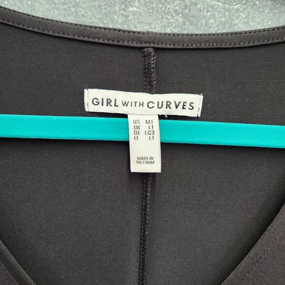 Girl With Curves Knit Midi Dress with Flutter Sleeve Black Tall Medium Pockets - Picture 12 of 12